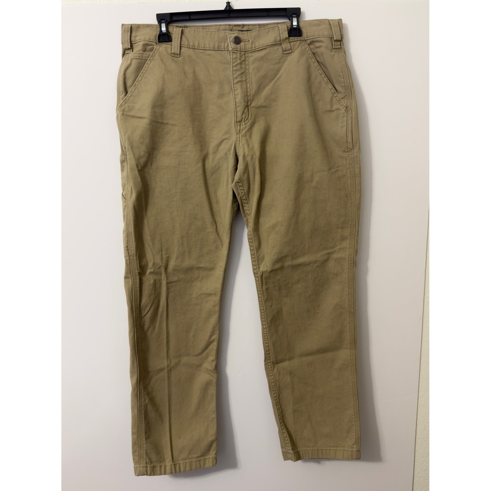 Carhartt Relaxed Straight Work Pants Mens 36x30 Tan Stretch